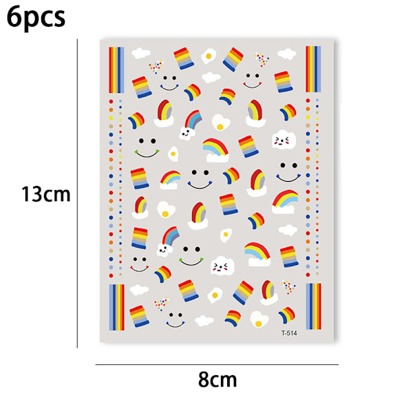 Regnbågsnagelstickers, Graffiti Fun Nail Decals 3D
