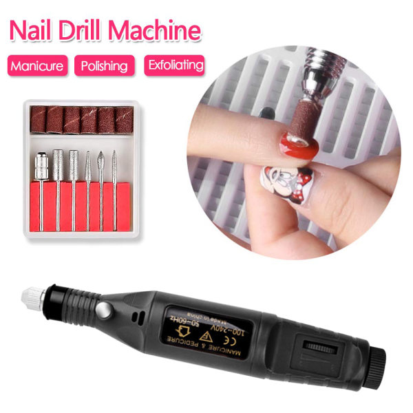 Professionell bärbar elektrisk nagelborr, Akryl Nail Kit, Gel