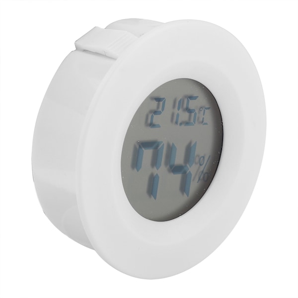 Mini Digital LCD Termometer Rund Form Temperatur for Innendørs Reptilkjæledyr (Hvit)