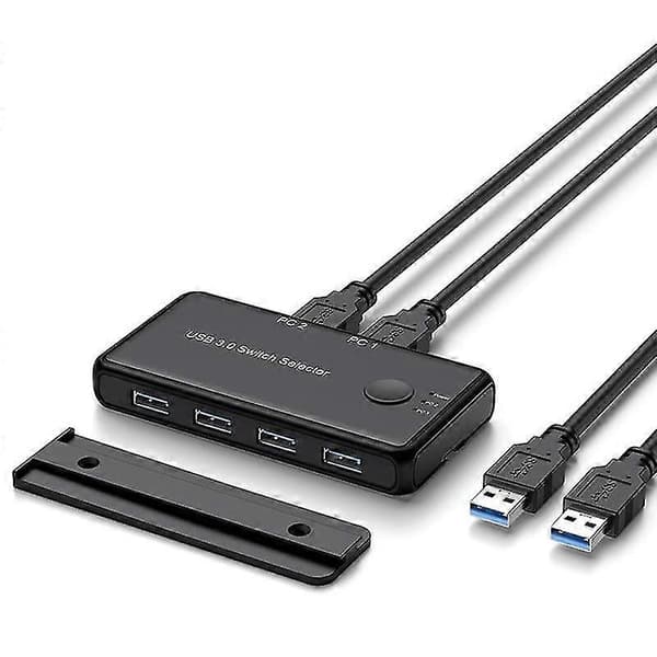 USB KVM Switch USB 3.0 Switcher KVM Switch for Windows PC Tastatur Mus Skriver 2 PC-er Deling 4 Enheter