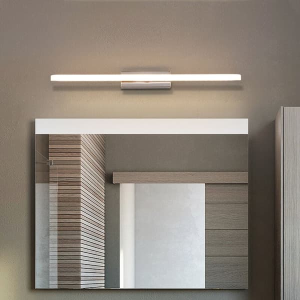 Moderne baderomslampe, integrert LED-baderomsbelysning for speilfrontlamper, rustfritt stål kromdesign, konstruksjon av høy kvalitet for
