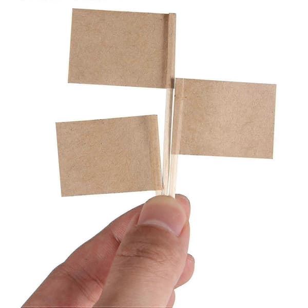 200 Pak Kraft Papir Flag Picks Ostemarkører Kompatible Med Cupcake, Mad