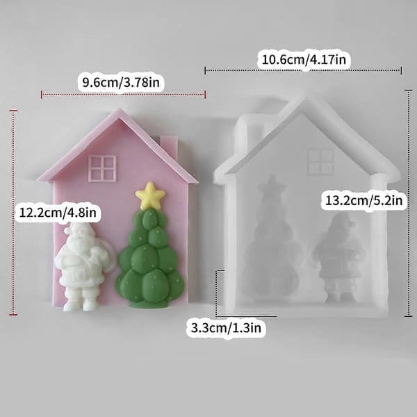 Exklusiv silikonform för pyssel, julhusformad DIY-ljusform, perfekt present för pysselentusiaster