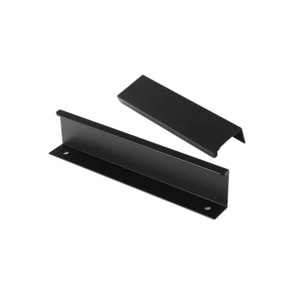 4 sæt moderne dørhåndtag, 120 mm mat sort, skjulte