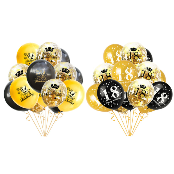30 st gyllene svarta ballonger för kvinnor män, jubileum Grattis på födelsedagen Party Dekor inomhus utomhus tillbehör