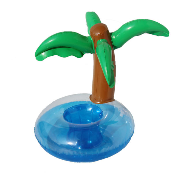 Juomatila Coconut Tree -muotoinen PVC-ilmatäytteinen kelluva juomatila uima-altaalle ja rannalle