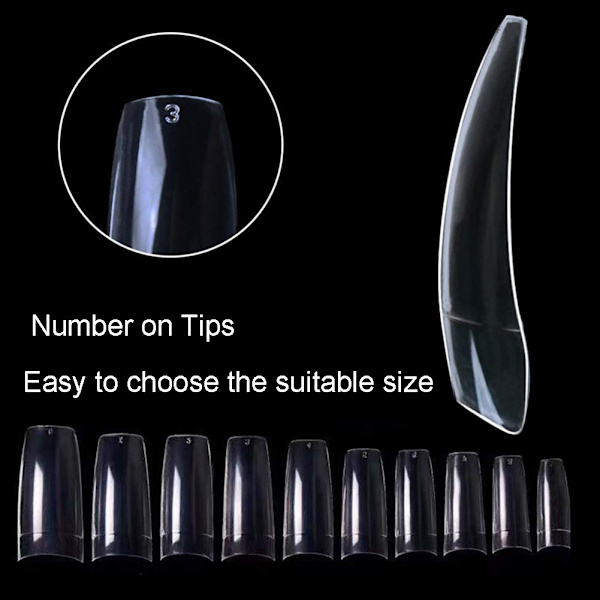 Akryl Negletips Hvid 500 stk Fransk Kunstige Falske Tips til Manicure Neglekunst Saloner & Hjem DIY