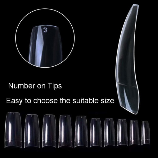 Akrylnegltips Hvit 500 stk Fransk Kunstig Falsk Tips for Manikyr Neglekunst Salonger & Hjem DIY
