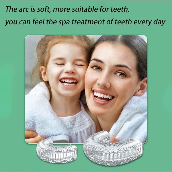 2-pack U-formad tandborste för barn, silikontandborste med förvaringskopp, muntandvård för barn