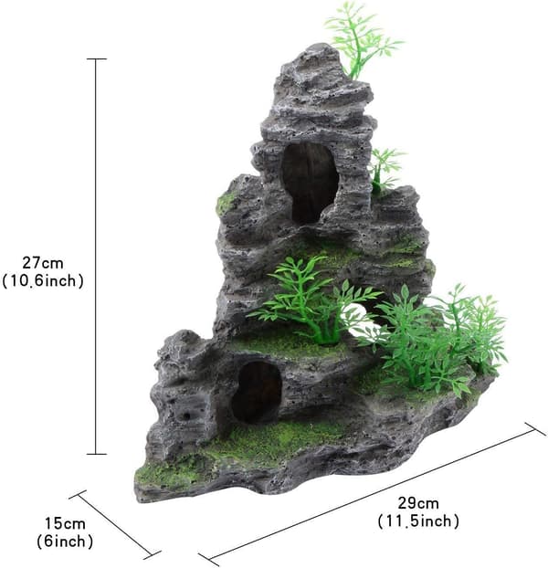 Dekorerat Bergvy Akvarium Dekorerad Sten Dekorerad Sten V