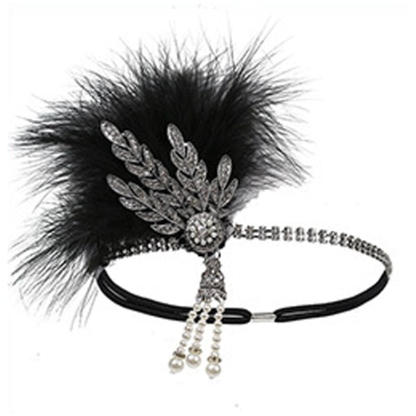Vintage 1920-tals pannband Roaring 20s Great Gatsby huvudbonad med