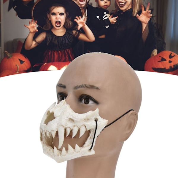 Dödskallemask i latex, tigertyp, hållbar, vattentät, justerbar, läskig mask för fest, festival, teater