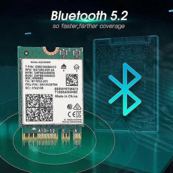 AX210 Wi-Fi 6E Desktop Kit: 802.11Ax 2.4G/5G Bluetooth 5.2-adapter Greenblack