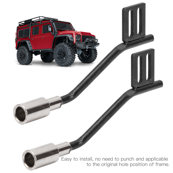 1 Pari Metallista RC-Auton Simulaatiokoriste Pakoputki Tarvikkeet scx10 1/10