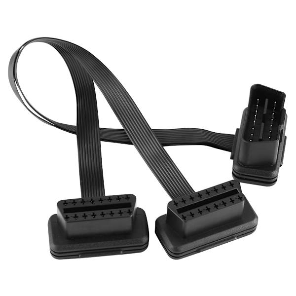 Bil OBD2 16-stifts 2-i-1 Konverterad Kabel Diagnostisk Förlängningskabel Kontakt Adapter