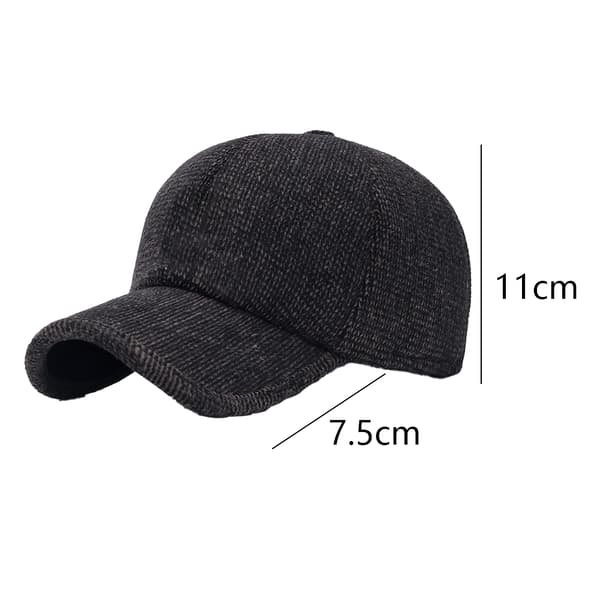 Vintertermisk baseballkeps i tweedull för män med spetsig design