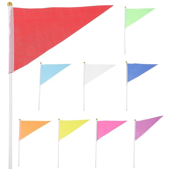 9 stk. små håndholdte flagg, mini-vinkeflagg, hageflagg, små flagg i polyester