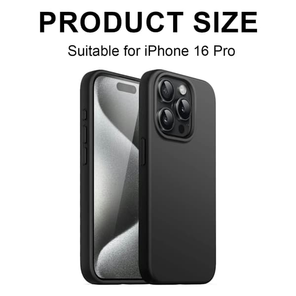 iPhone 16 Pro Beskyttelse Mat Sort Cover - Telefoncover - iPhone 16 Pro (6.3) i Frostet Sort
