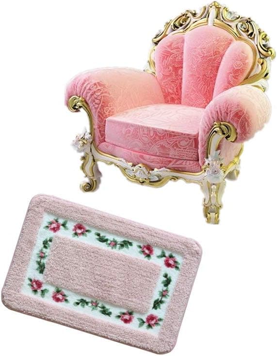 Fine Rose Blomst Gulvtæpper Super Bløde Badeværelsestæpper Bademåtte Brusemåtte Dørmåtte Køkkenmåtte Tæpper (15,7 x 23,6 tommer)