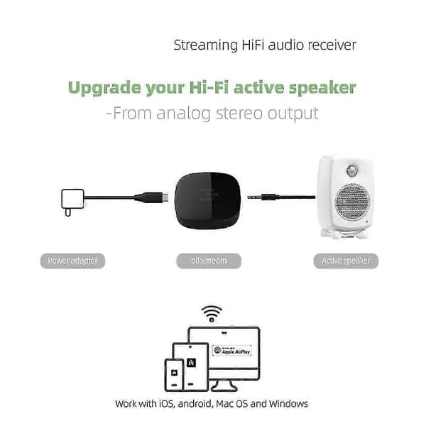 Trådløs Wifi 2 4g/5g & Bluetooth 5.0 Audio Receiver Musikafspiller Multi Room Push System Understøtter A