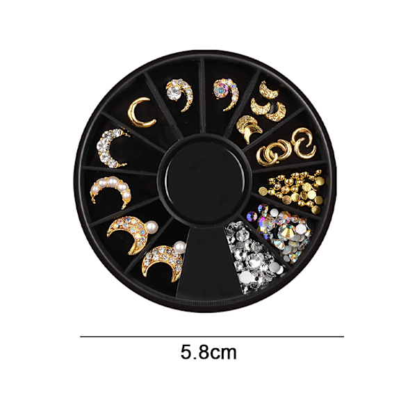 Neglekrystal Rhinestones Runde Stene, til 3D Neglekunst Dekorationer