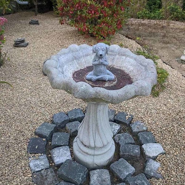 Meditasjonshundestatue Buddha Ro, fred og ro, perfekt for