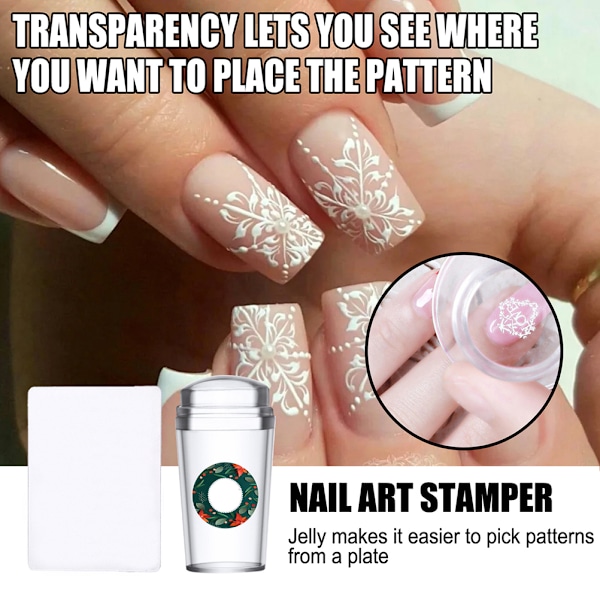 Silikon Negle Stamper Klar Fransk Spids Silikon Stempling Gele med Skraber Fransk Manicure Stempling Værktøj