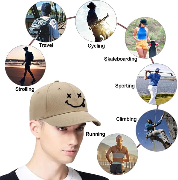 Baseballcaps, anti-sol baseballcaps i bomull med broderi, mann