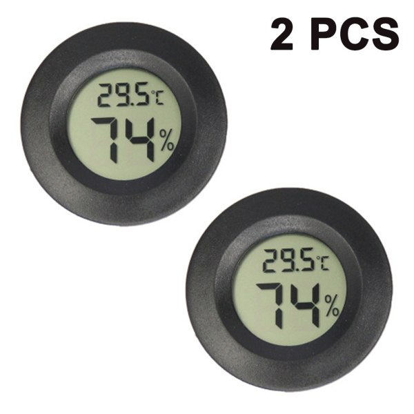 2-pack Mini Hygrometer Termometer Digital LCD Monitor Inomhus Utomhus Luftfuktighetsmätare Mätare för Luftfuktare Avfuktare Växthus