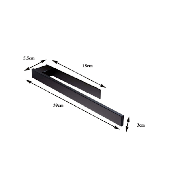 Rostfritt Material Handdukshållare, Slät Ytfinish För Badrum Och Kök, Enkel Installation Utan Att Borra, 39 Cm Lång 5 Cm Från Väggen,