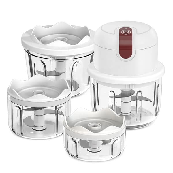 3 KOPPAR Sladdlös Mini Hackare, Liten Matberedare Mini för Vitlök, Nötter, Kött (100+250+350ML), CQ3654
