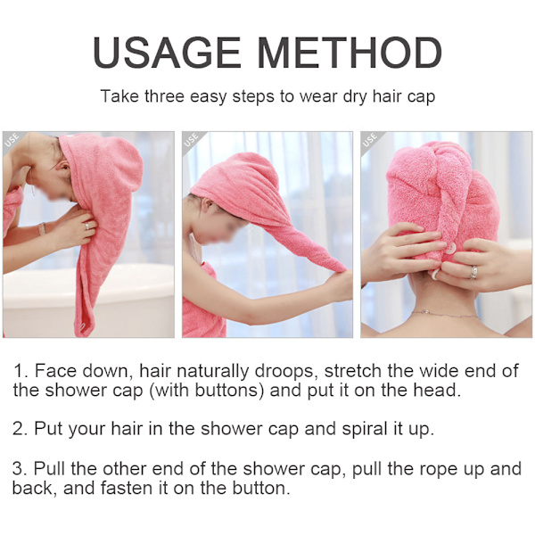 Hårhandduk Superabsorberande (2-pack) Hårwrap Dusch och