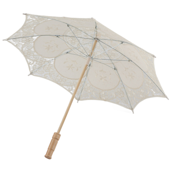 Blondert Parasol Brudeparasol til Fotografering Rekvisitter Bryllupstilbehør L Beige