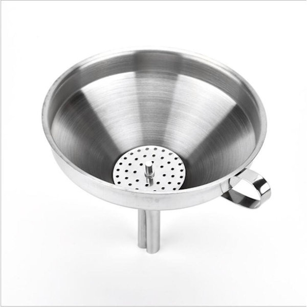 Suppilo, Ø 10,5 cm, korkealaatuinen keittiöväline ruostumattomasta teräksestä, täyttösuppilo pulloille ja lasille