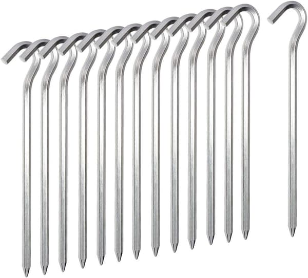 14 st Tältpinnar, 18 cm Kraftiga Metall Tältkrokar, Lättvikt