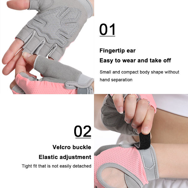 1 par sportcykling halvfingerhandskar fitness pull-up