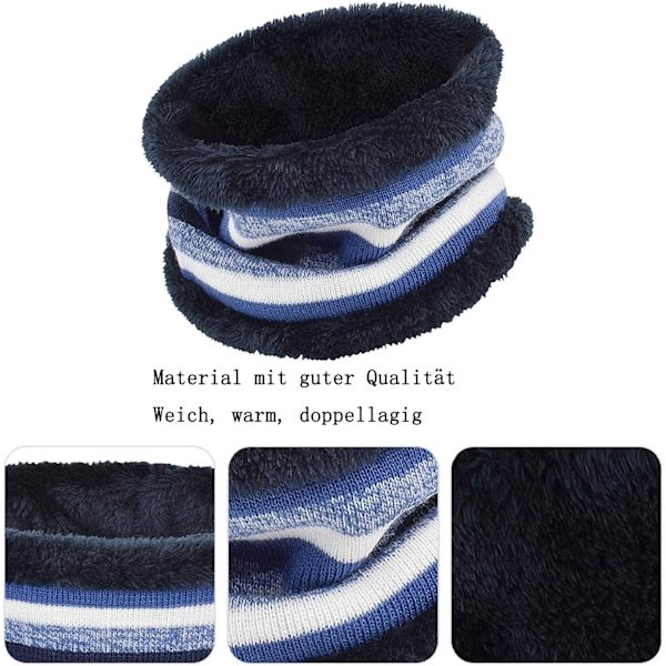 Vintermössa för barn, vinterscarf, set, varma ränder, stickad mössa, öglehalsduk, handskar, set för barn för barn i åldern