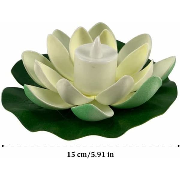 Flydende Pool Lys, LED Lotus Blomster Lys, Flydende LED Lys til Svømning