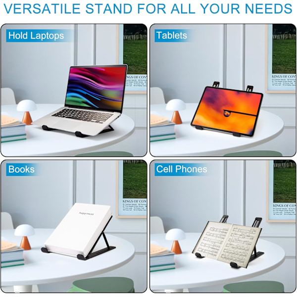 Laptopstativ för skrivbord, bärbart hopfällbart stativ robust laptopstativ, ventilerat laptopstativ kompatibelt 13 14 15,6 tum MacBook Pro