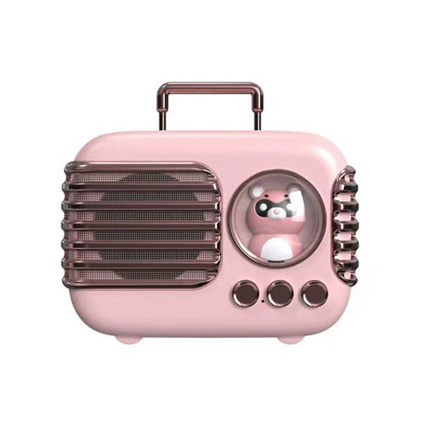 Vaaleanpunainen söpö retro Bluetooth-kaiutin Mini matkatavaroiden mini-kaiutin Luova vintage-tyylinen söpö pieni kaiutin