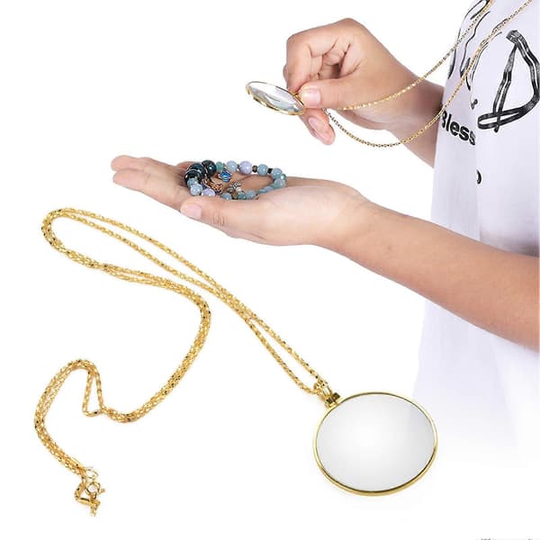 2024, 5X förstoringsglas monokel halsband (Guld)