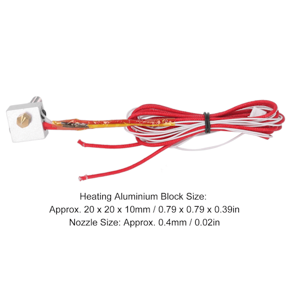 Hot End MK8 Ekstruder 3D Printer Hotend Dysenhoved 0.4mm Tilbehør til Anet A8 I3