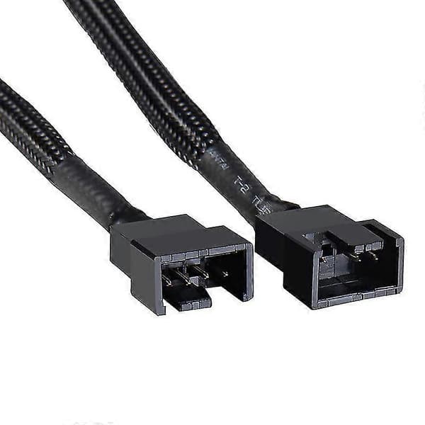 4-pakning Pwm Vifte Splitter Kabel Y Splitter Datamaskin PC Vifte Kabel 4 Pin 1 Til 2 Konverter, Svart Sleeved