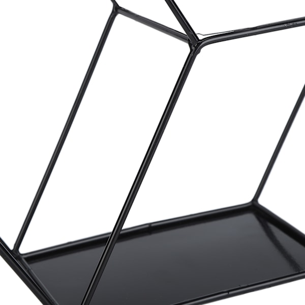 Hex Hylder Enkle Smedejerns Hexagonale Soveværelse Stue Kontor Væghylde Dekoration Sort