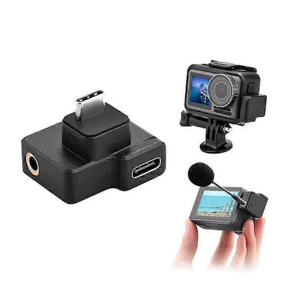 Laddande 3,5 mm mikrofonljudanslutningsadapter för DJI Osmo Action-kamera