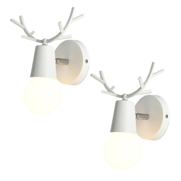 Kreativ Nordisk Vägglampa med Hjorthuvud, Starkt och Korrosionsbeständigt Järnmaterial, Roterande Lampkropp med 360° Justerbarhet, Rekommenderad Lampa: 40W