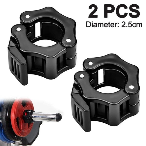 2 st Gym Barbell Clamps Quick Release Barbell Krageklämmor för