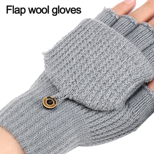 Ensfarvede handsker, varme handsker med dobbelt formål Light gray