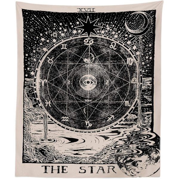 Tarot-tähti-seinävaate Seinävaate Psykedeelinen Tapetti
