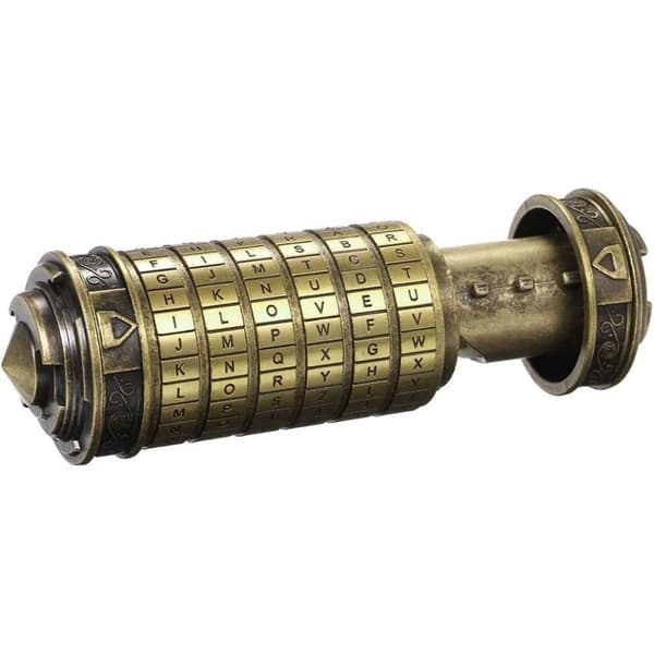 Kreativ pusselpresentförpackning med zinklegering, Da Vinci Code Mini Cryptex för bröllopsdag, dolda fack för smyckesförvaring, romantisk